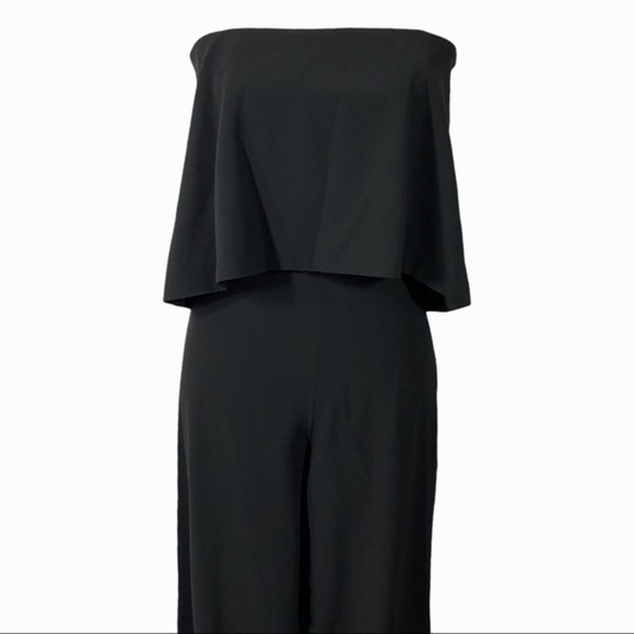 DO+BE black wide leg strapless jumpsuit Size Small - Picture 3 of 13